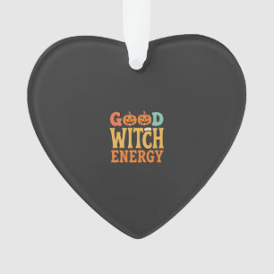Gute Hexen Energie Halloween Kürbis Design_1 Ornament