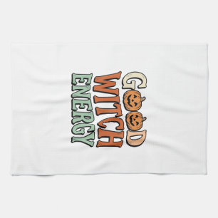 Gute Hexen Energie Vintage Halloween Vektor Design Geschirrtuch