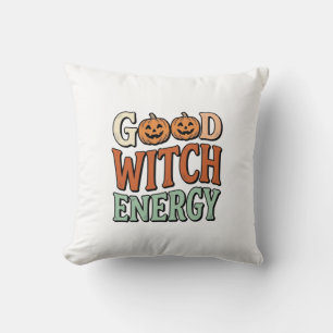 Gute Hexen Energie Vintage Halloween Vektor Design Kissen