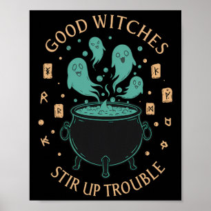 Gute Hexen rühren Trouble Halloween Cauldron Gh Poster