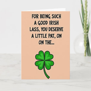 Gute Irische Mädchen Shamrock Karte