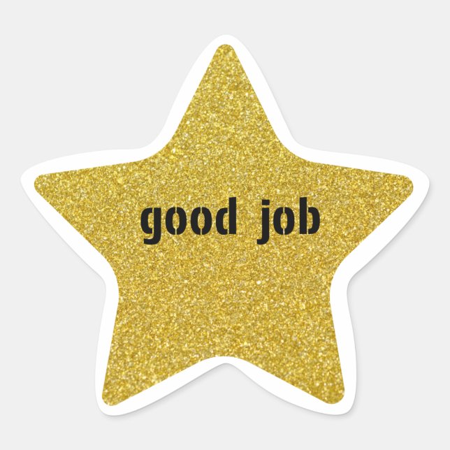 Gute Job Gold Star Stern-Aufkleber (Vorderseite)