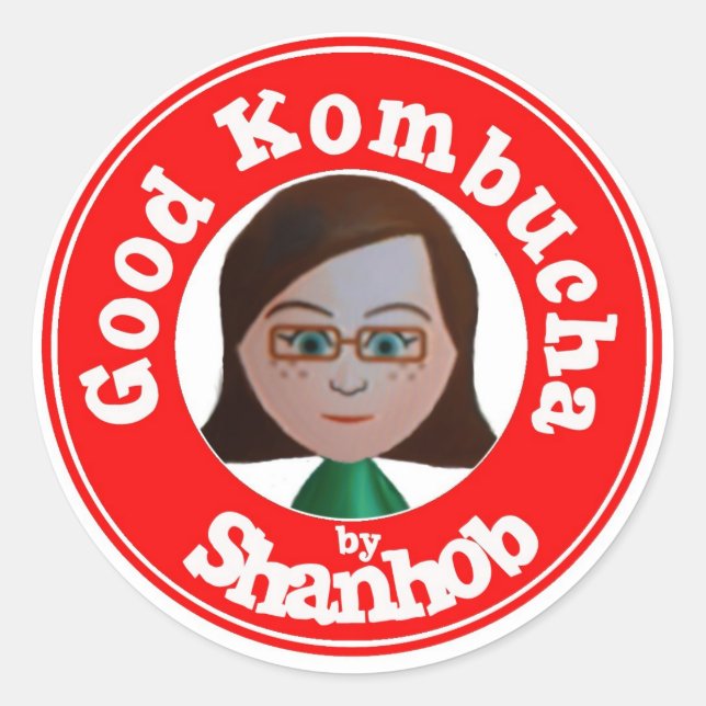 Gute Kombucha Runder Aufkleber (Vorderseite)