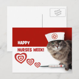 Gute Krankenwoche. Funny Kitty Postkarte