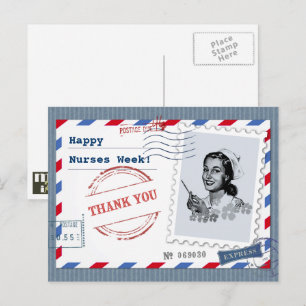 Gute Krankenwoche. Retro Nurse Postkarte
