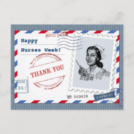 Gute Krankenwoche. Retro Nurse Postkarte