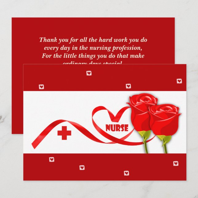 Gute Krankenwoche. Rote Rosen Karte (Vorne/Hinten)