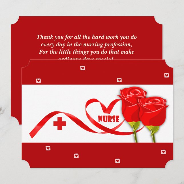 Gute Krankenwoche. Rote Rosen Karte (Vorne/Hinten)