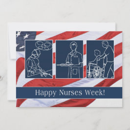 Gute Krankenwoche. USA Patriotic Custom Flachcard Dankeskarte