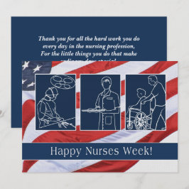 Gute Krankenwoche. USA Patriotic Custom Flachcard Dankeskarte