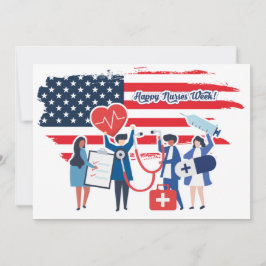 Gute Krankenwoche. USA Patriotic Custom Flachcard Dankeskarte