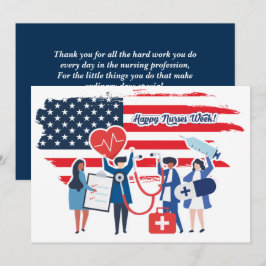 Gute Krankenwoche. USA Patriotic Custom Flachcard Dankeskarte