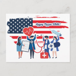 Gute Krankenwoche. USA Patriotic Postkarte