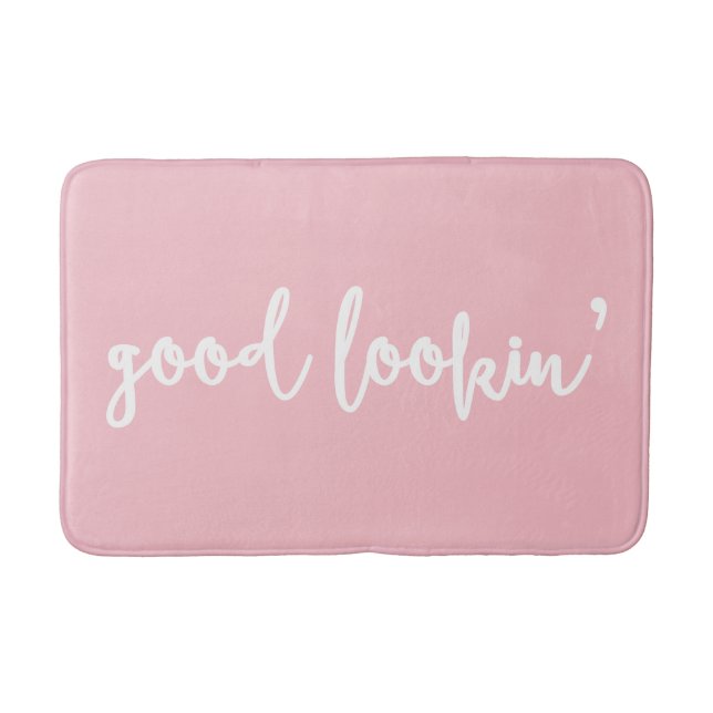 Gute Lookin-Kalligrafie | Light Pink Bath Mat Badematte (Vorderseite)