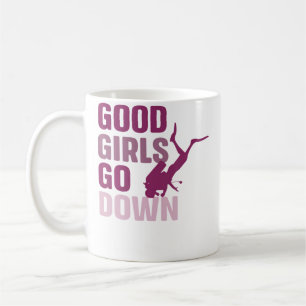 Gute Mädchen gehen lustig Tauchenlustig Cute Tauch Kaffeetasse