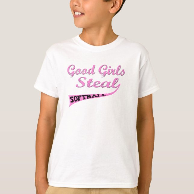 Gute Mädchen stehlen (rosa städtische) T-Shirt (Vorderseite)