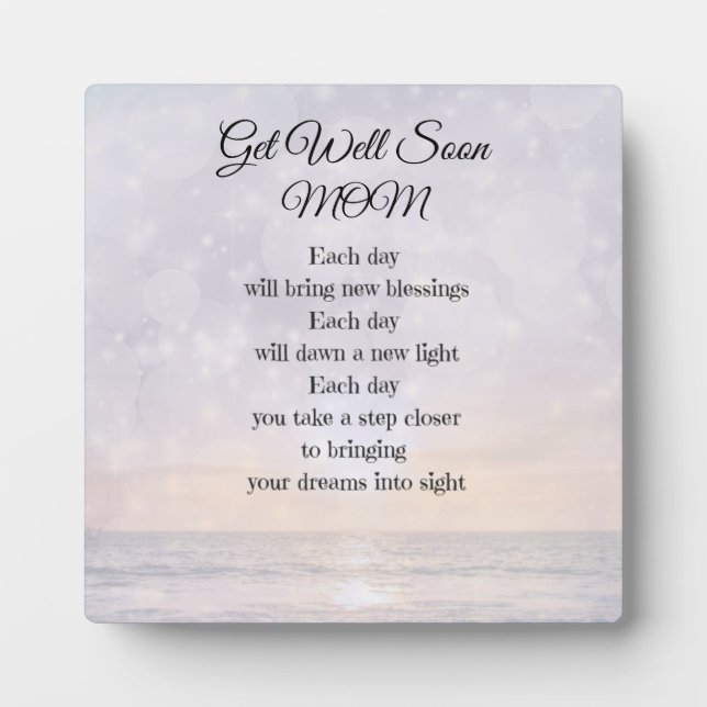 Gute Mama Gedicht Kunst Geschenk Fotoplatte (Vorderseite)
