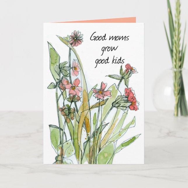 Gute Mamas Wildblumen zum Muttertag Karte (Vorderseite)
