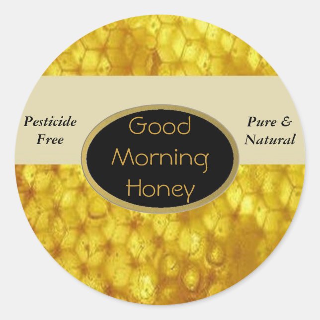Gute Morgen Honey Labels Runder Aufkleber (Vorderseite)
