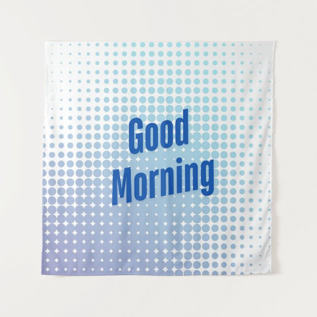Gute morgendliche blaue Punkte Wandteppich (Vorderseite)