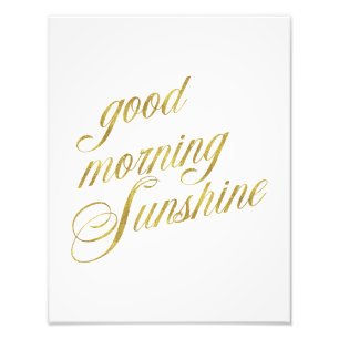 Gute morgendliche Sonnenschein Zitate Imitat Goldf Fotodruck