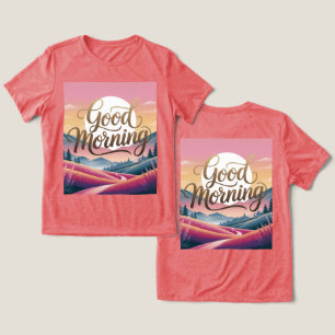 Gute Morgenkalligraphie Sonnenaufgang Rote Frauen Tri-Blend Shirt