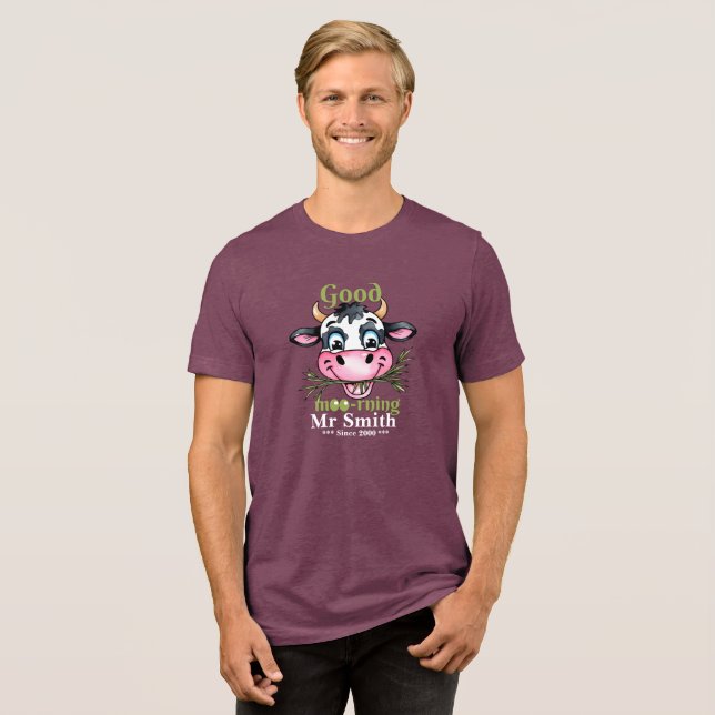 Gute Morgenkuh Tri-Blend Shirt (Vorderseite voll)