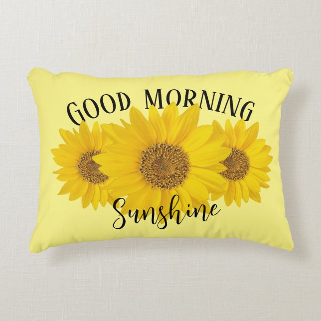 Gute Morgensonne Gelbe Sonnenblume Dekokissen (Vorderseite)
