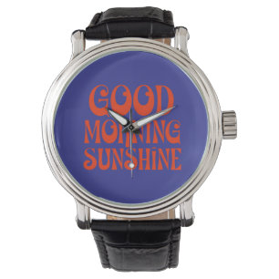 Gute Morgensonne Retrodekor drucken Armbanduhr