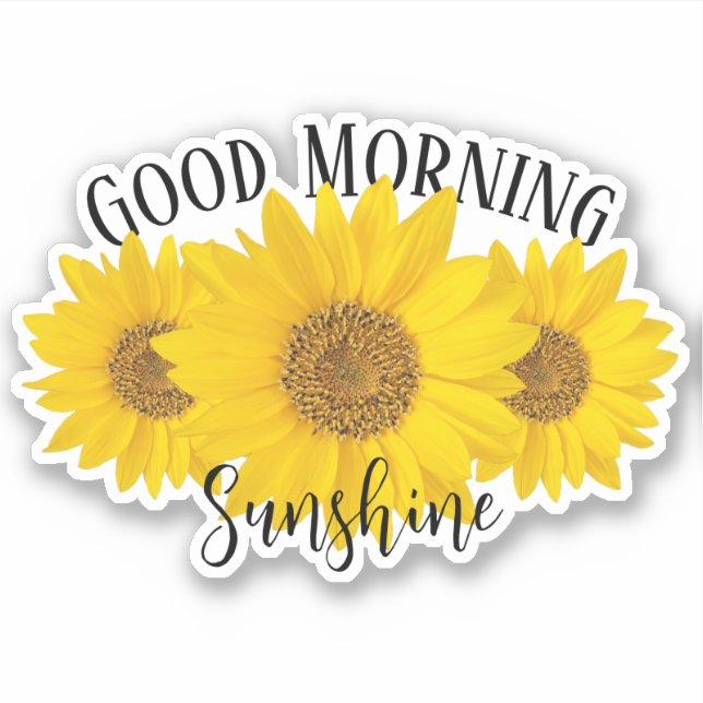 Gute Morgensonne Sonnenblumen Kontur Aufkleber (Vorderseite)