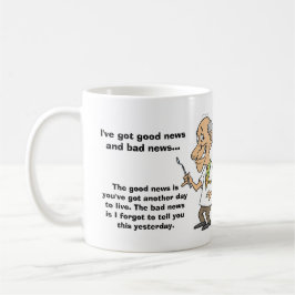 Gute Nachrichten und schlechte Nachrichten Kaffeetasse