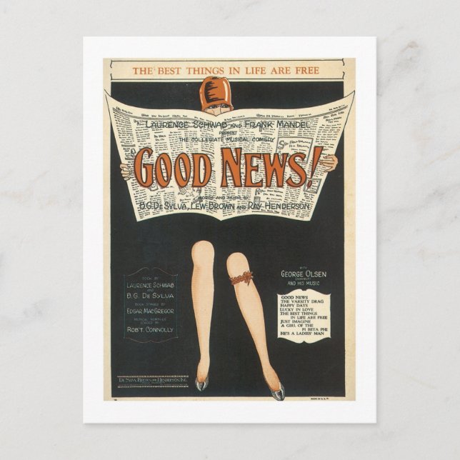 Gute Nachrichten! Vintage Songbook Cover Postkarte (Vorderseite)