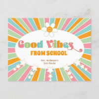Gute Nachrichten von der Schule Retro Vibes Lehrer