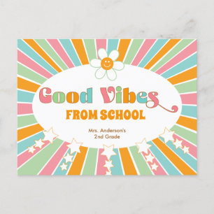 Gute Nachrichten von der Schule Retro Vibes Lehrer Postkarte