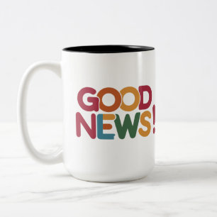 Gute Nachrichten Zweifarbige Tasse