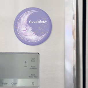 Gute Nacht Lila Mond Gold Funken Sterne Magnet