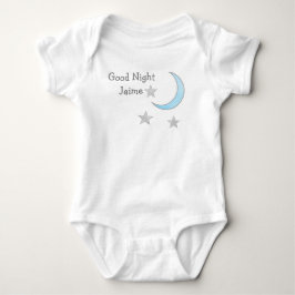 Gute Nacht (Name des Babys) Blauer Mond und Sterne Baby Strampler
