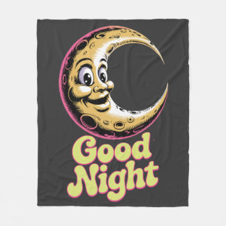 Gute Nacht Retro Moon Fleecedecke