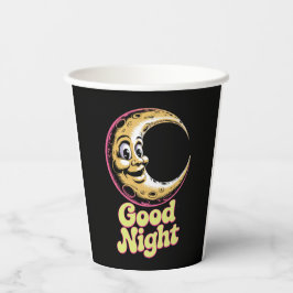 Gute Nacht Retro Moon Pappbecher