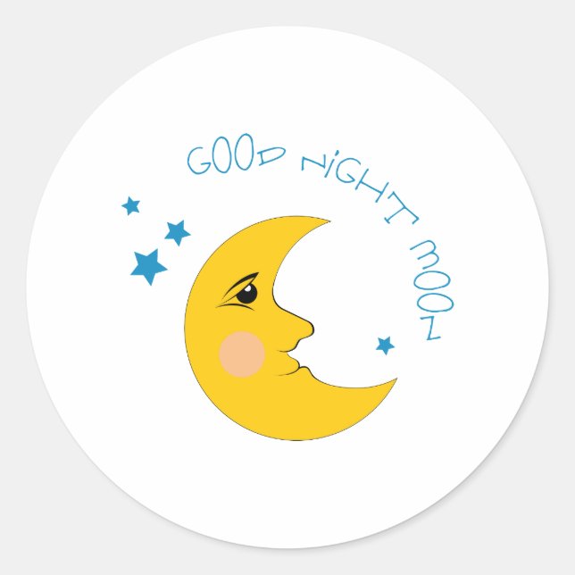 Gute Nacht Runder Aufkleber (Vorderseite)