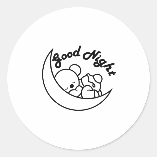 GUTE NACHT RUNDER AUFKLEBER (Vorderseite)
