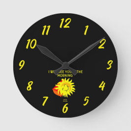 Gute Nacht Sun-Akrylwall-Uhr Runde Wanduhr