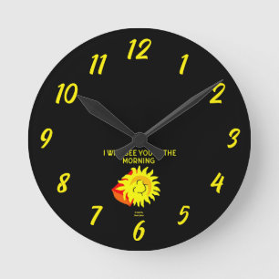 Gute Nacht Sun-Akrylwall-Uhr Runde Wanduhr