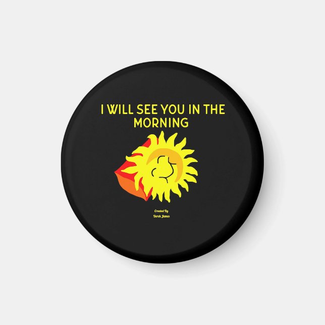 Gute Nacht Sun Round Magnet (Vorne)