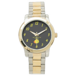 Gute Nacht Sun Unisex Zwei-Tonen-Armband-Uhr Armbanduhr