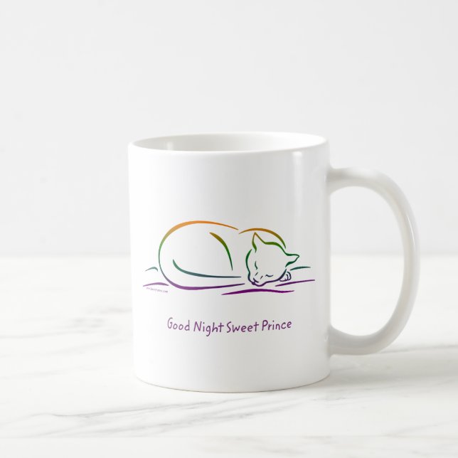 Gute Nacht Süßer Prinz (Katze) Kaffeetasse (Rechts)