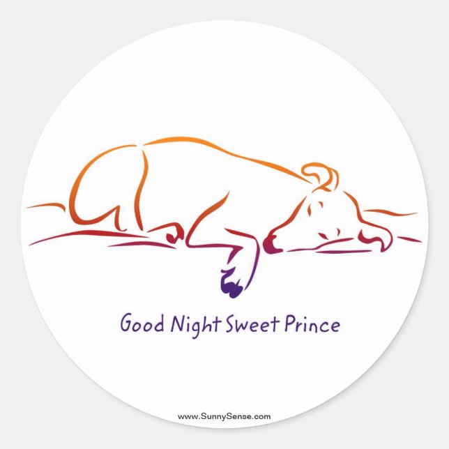 Gute Nacht Sweet Prince Aufkleber (Vorderseite)