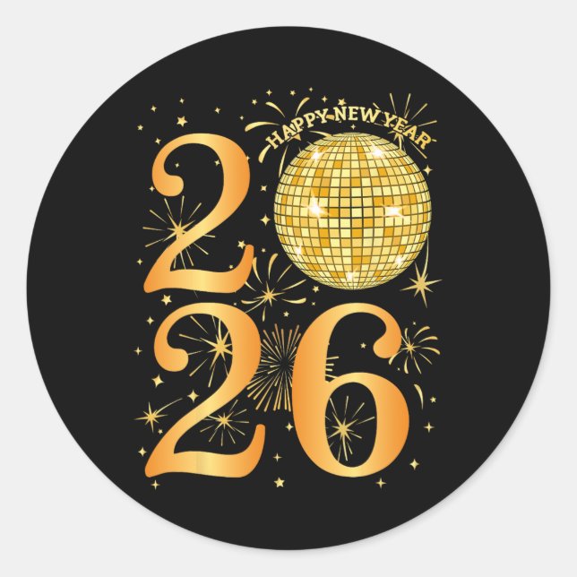 Gute neue Jahre Feuerwerke 2026 Neujahrsfest Runder Aufkleber (Vorderseite)