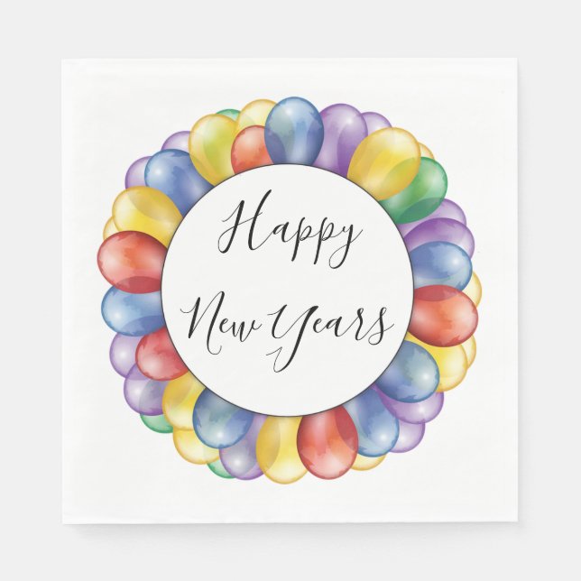 Gute Neujahrsballons Serviette (Vorderseite)