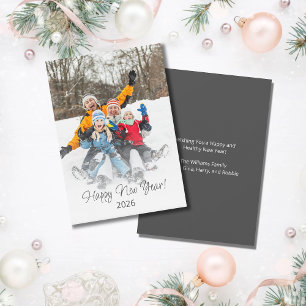 Gute Neujahrsfamilie 2024 Moderne Feiertagskarte